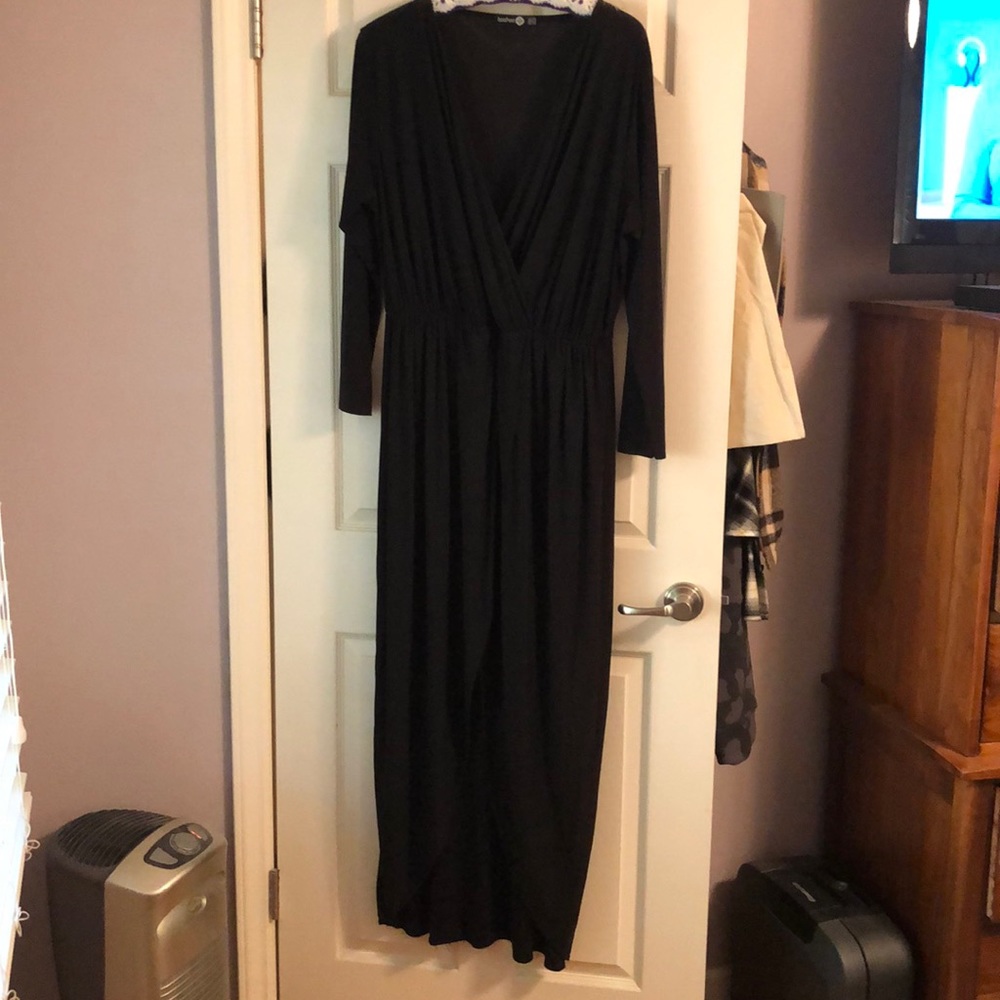 BOOHOO black wrap dress